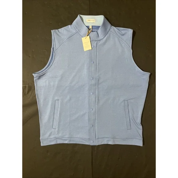 Peter Millar Beaumont Performance Vest Mens XL Zipper Snap Button‎ Golf Outdoor